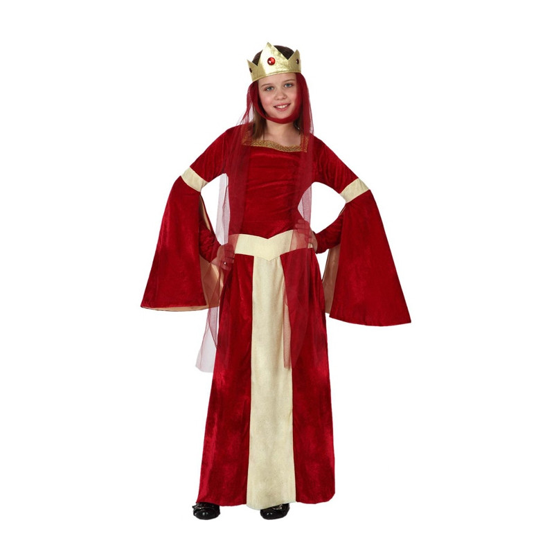 Decoración Loco inicial Disfraz de Niña Princesa Medieval