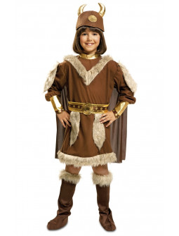 Disfraz de Vikinga para niña con casco