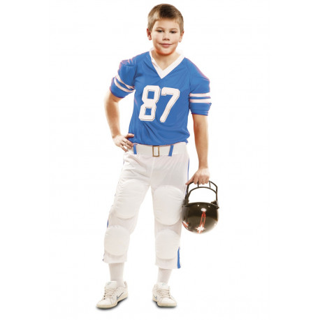 Disfraz de Jugador de Rugby Azul para Niño