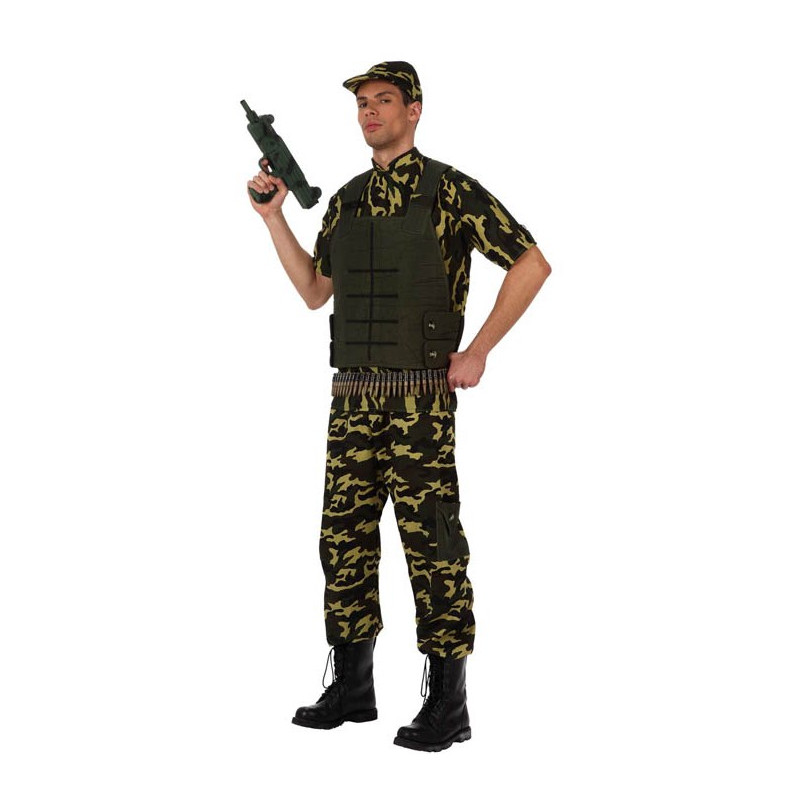 Disfraz de Soldado Militar con Chaleco Antibalas