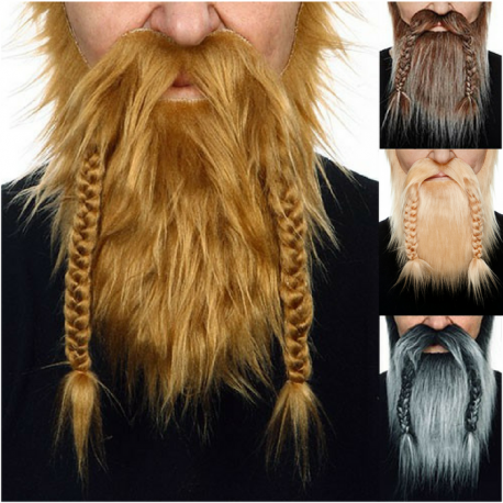 Peluca de Vikingo Canosa con Barba Larga