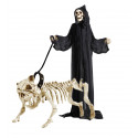 Perro esqueleto con correa
