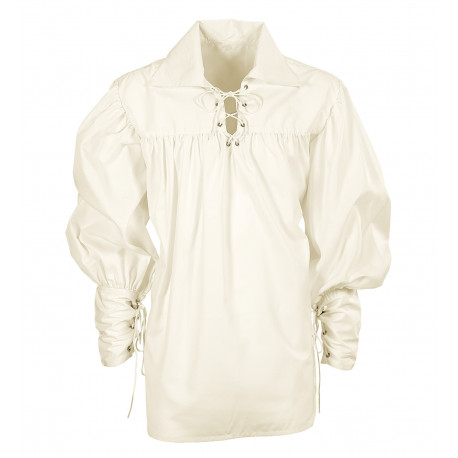Camisa Medieval Blanco Natural para Hombre