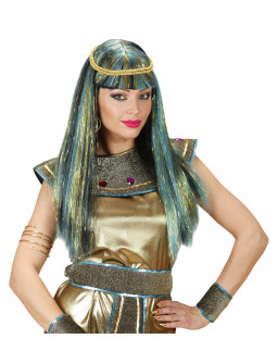 Peluca Cleopatra con mechas y lame