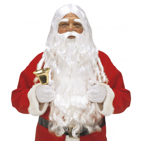 Peluca de Papa Noel con Barba y Cejas Premium