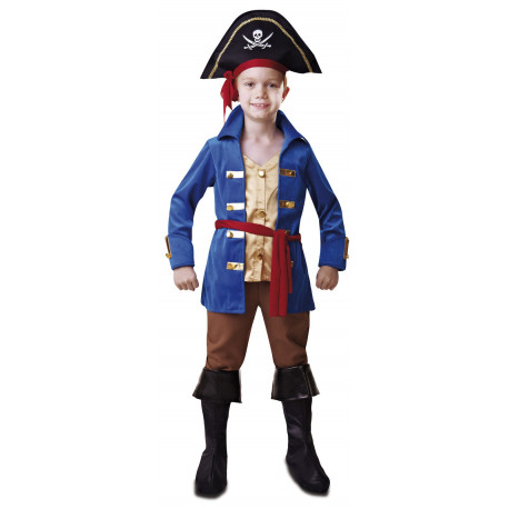 Disfraz de Capitán Pirata en Azul para Niño