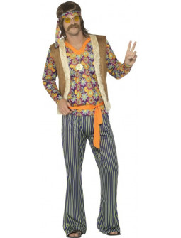 Disfraz de Hippie con Chaleco para Hombre