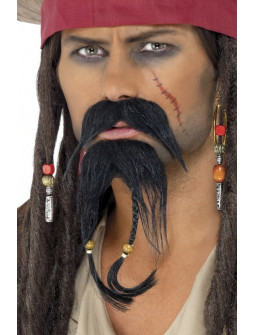 Bigote Negro con Perilla de Jack Sparrow