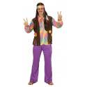 Disfraz de Hippie con chaleco para hombre
