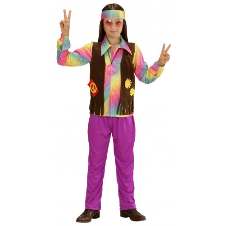 Disfraz de Hippie multicolor para niño