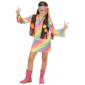 Disfraz de Hippie multicolor para niña