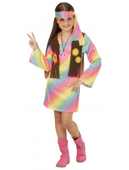 Disfraz de Hippie multicolor para niña