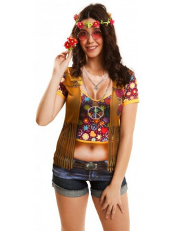 Camiseta Hippie con Chaleco para Mujer