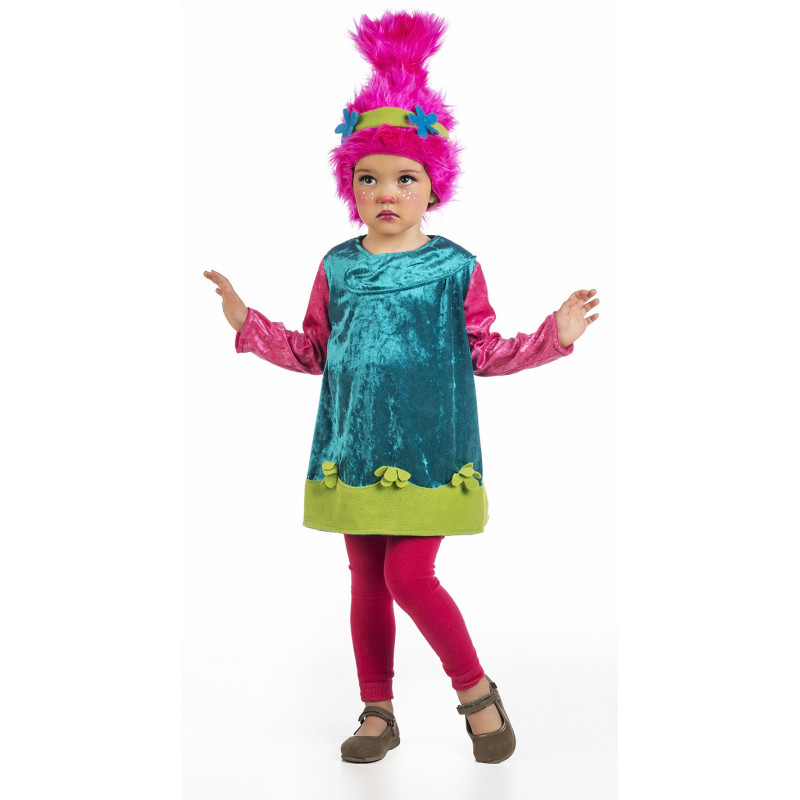 Disfraz de Troll Poppy con Peluca para Niña | Comprar