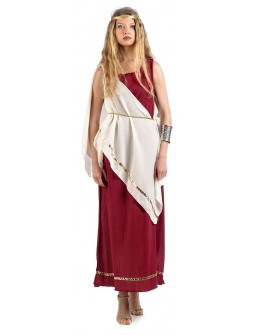 Disfraz de Romana Granate y Blanco para Mujer