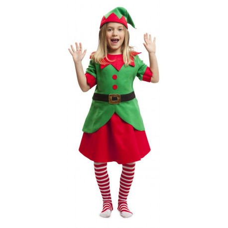Disfraz de Elfa de Papá Noel para Niña