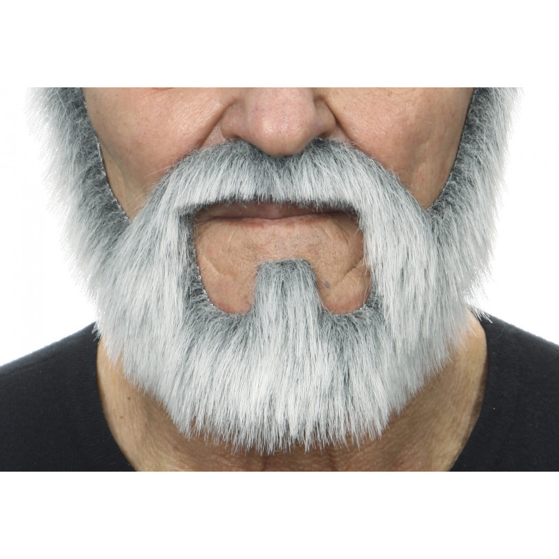  Barba corta gris para hombre con bigote, estándar