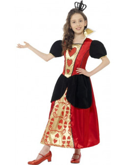 Disfraz de Reina de Corazones largo para niña