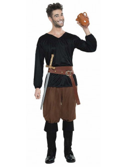 Disfraz de Campesino Medieval Oscuro para Hombre