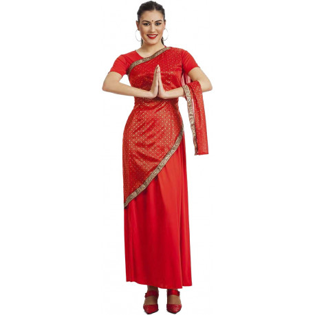 Disfraz de Bollywood Rojo para Mujer