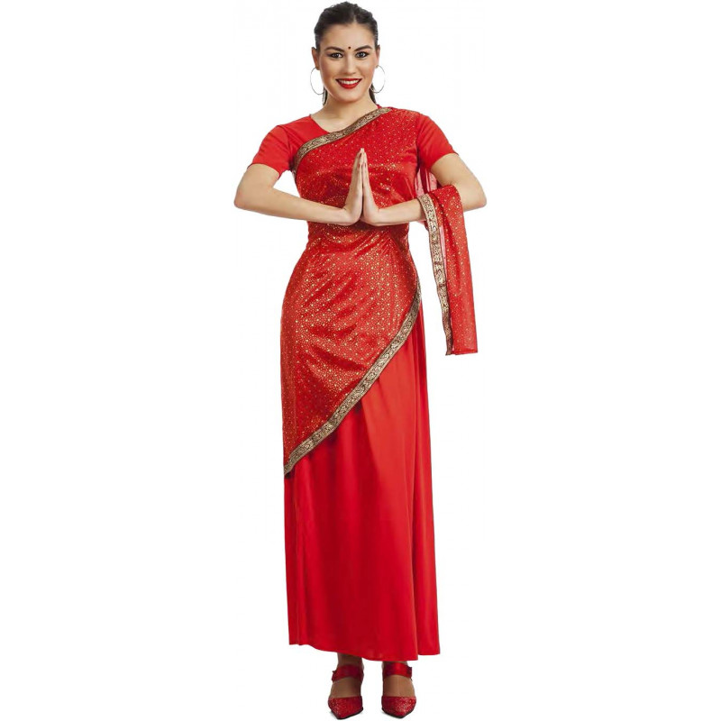 impermeable auricular temerario Disfraz de Bollywood Rojo para Mujer | Comprar Online