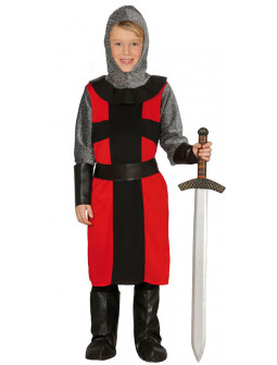 Disfraz de Caballero Medieval Rojo y Negro para Niño