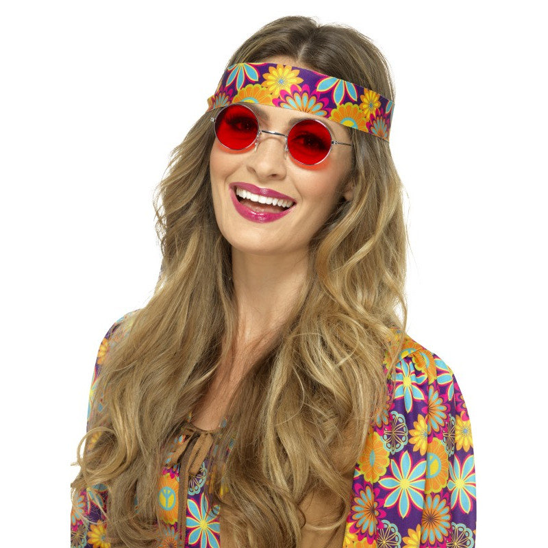 Gafas redondas disfraz de hippie - rojo - Kiabi - 2.50€