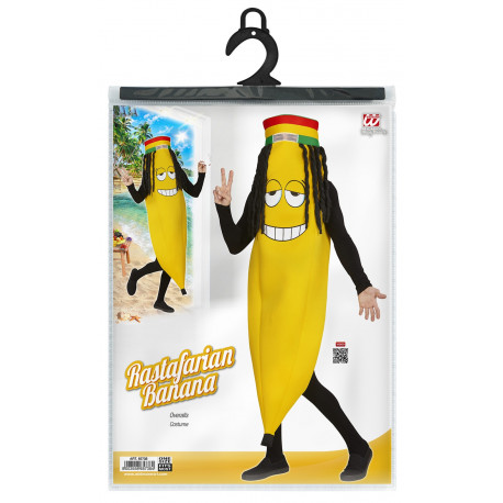 Rasta Rastafarian Banana Novedad Unisex Fancy Dress Costume fruta jamaicano 