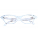 Gafas Blancas Años 50 con Brillantes