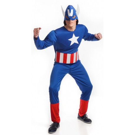 Disfraz de Capitán América Económico para Adulto