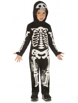 Disfraz de Esqueleto con Telarañas para Niño