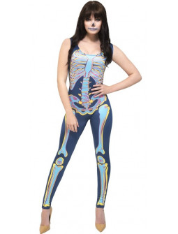 Disfraz de Esqueleto Azul para Mujer