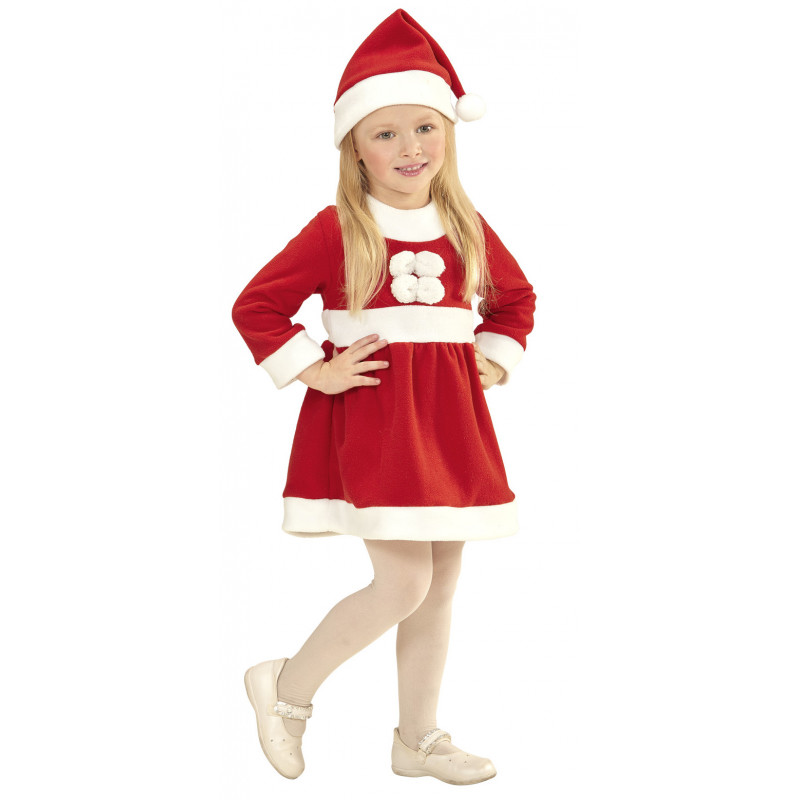 Es barato lema Muerto en el mundo Disfraz de Mamá Noel con Pompones para Niña | Comprar Online