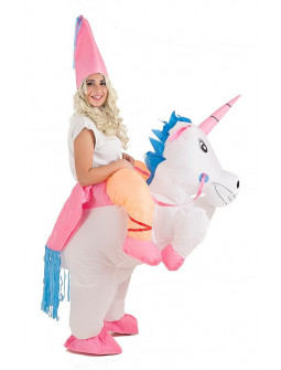 Disfraz de Unicornio Hinchable con Princesa a Hombros