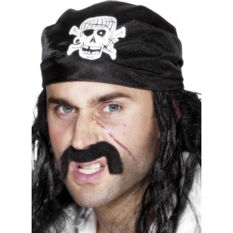 Bandana Negra de Pirata con Calavera