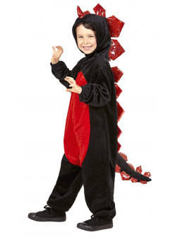 Disfraz de Dinosaurio Negro y Rojo para Niño