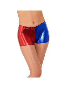 Pantalones cortos de Harley Quinn en Rojo y Azul