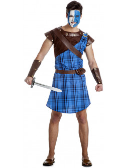 Disfraz de Guerrero Escocés Azul para Hombre