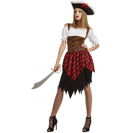 Disfraz de Pirata con Corpiño para Mujer
