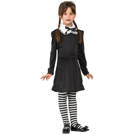 Disfraz de Miércoles Addams para Niña con Medias