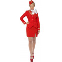 Disfraz de Azafata de Avión Rojo para Mujer