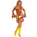 Disfraz Disco Años 70 Naranja y Amarillo para Mujer