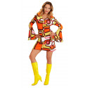 Disfraz Disco Años 70 Naranja y Amarillo para Mujer
