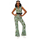 Disfraz Disco Años 70 Verde y Blanco para Mujer