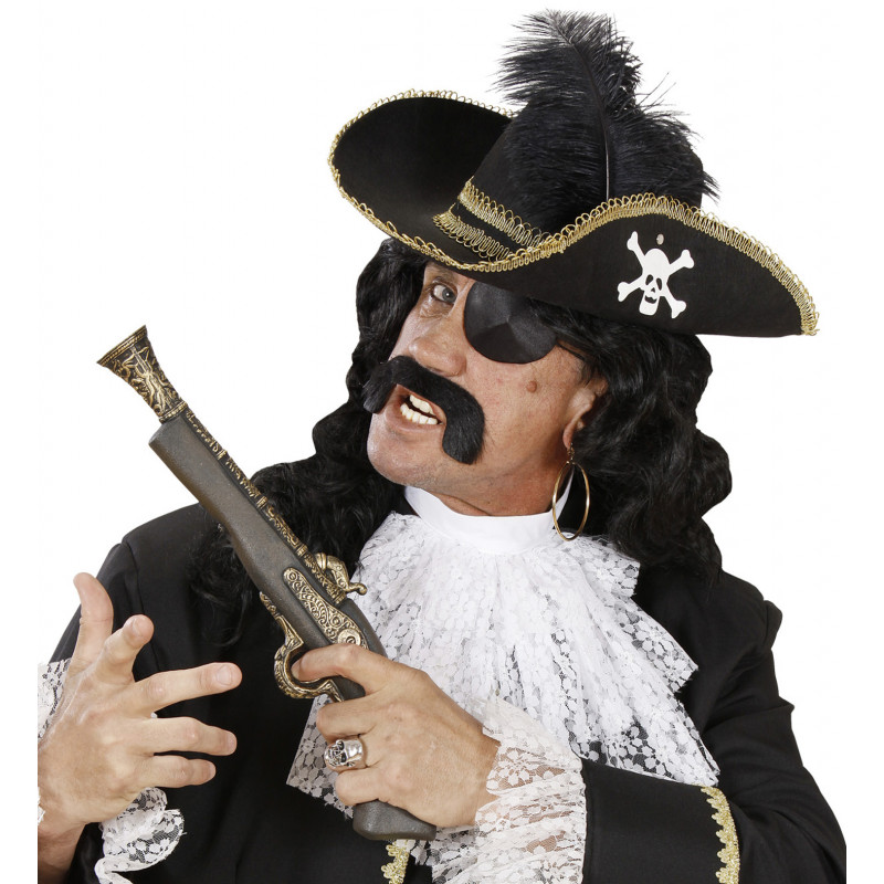 Sombrero Pirata Negro Elegante con Pluma