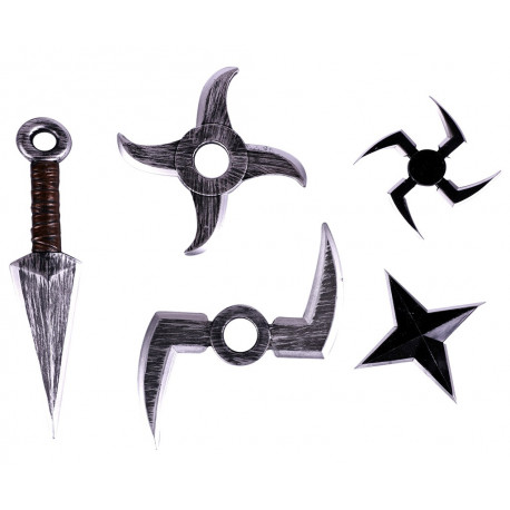 Set de Armas Ninja con Cuchillo y Shuriken