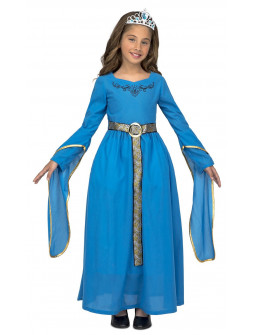 Disfraz de Princesa Medieval Azul para Niña