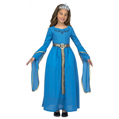 Disfraz de Princesa Medieval Azul para Niña