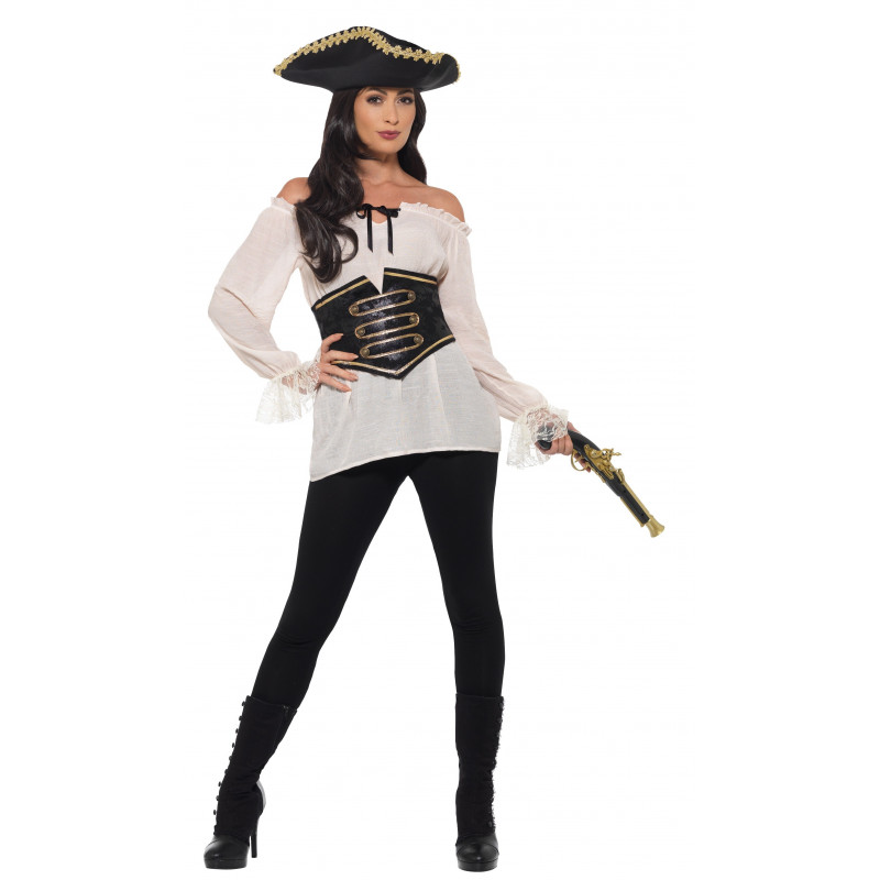 Camisa Pirata Blanca Corpiño para Mujer Comprar Online