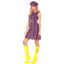 Disfraz de Hippie Años 60 Multicolor para Mujer